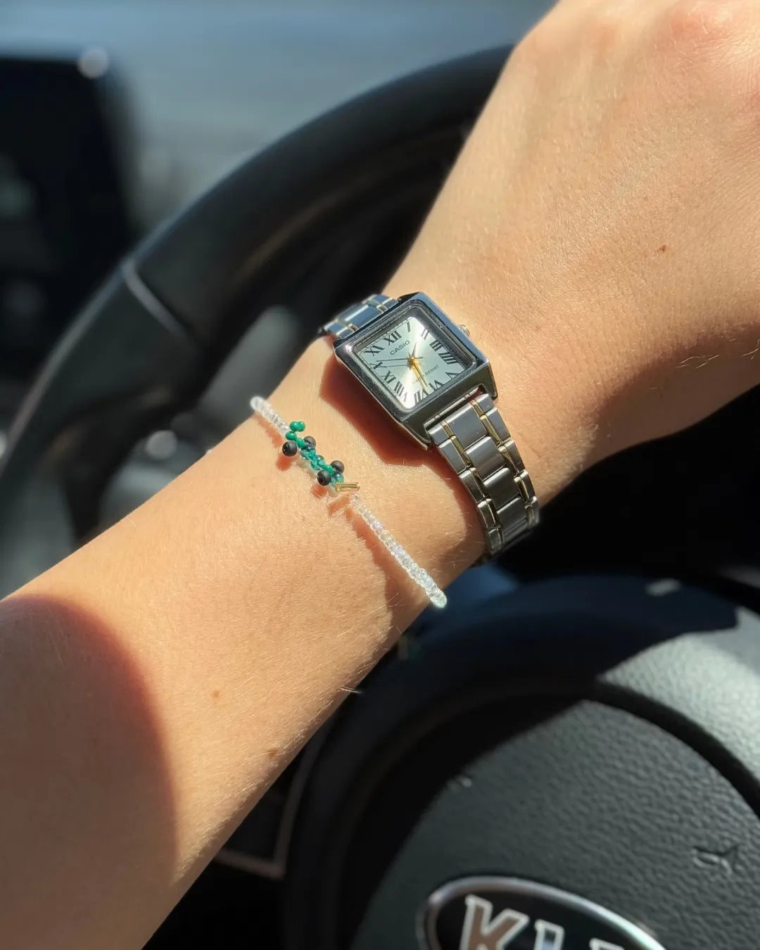 green | aston martin-inspired race car bracelet