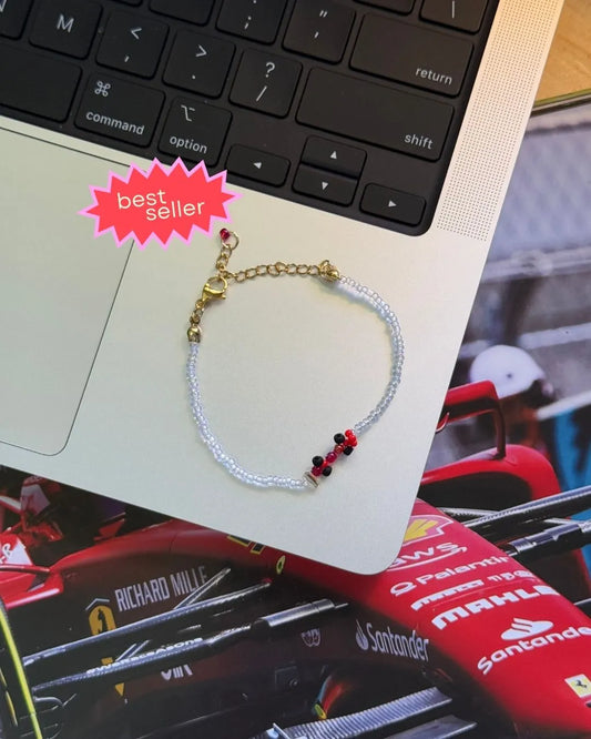 red | ferrari-inspired race car bracelet