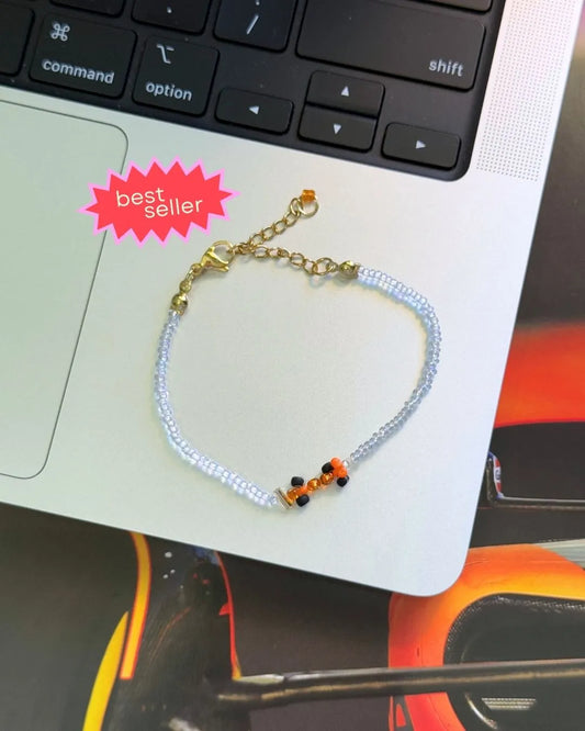 orange | mclaren-inspired race car bracelet