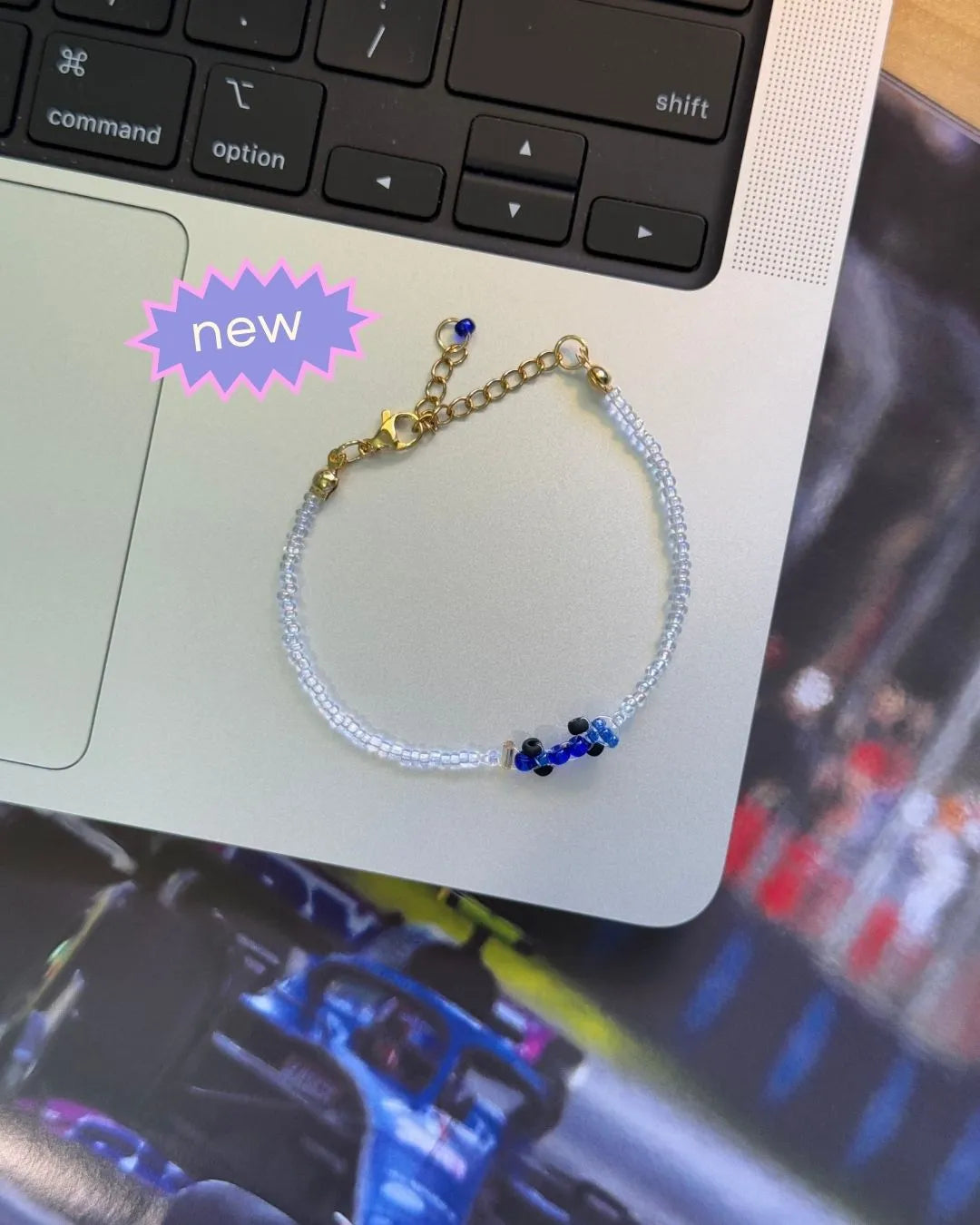 blue | williams-inspired race car bracelet