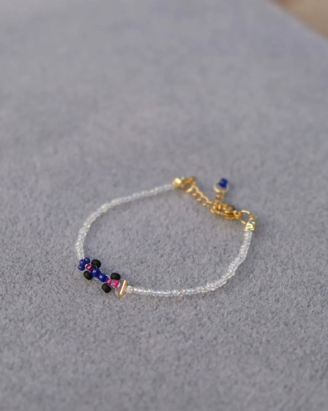 pink + blue 'on track' livery | alpine-inspired race car bracelet