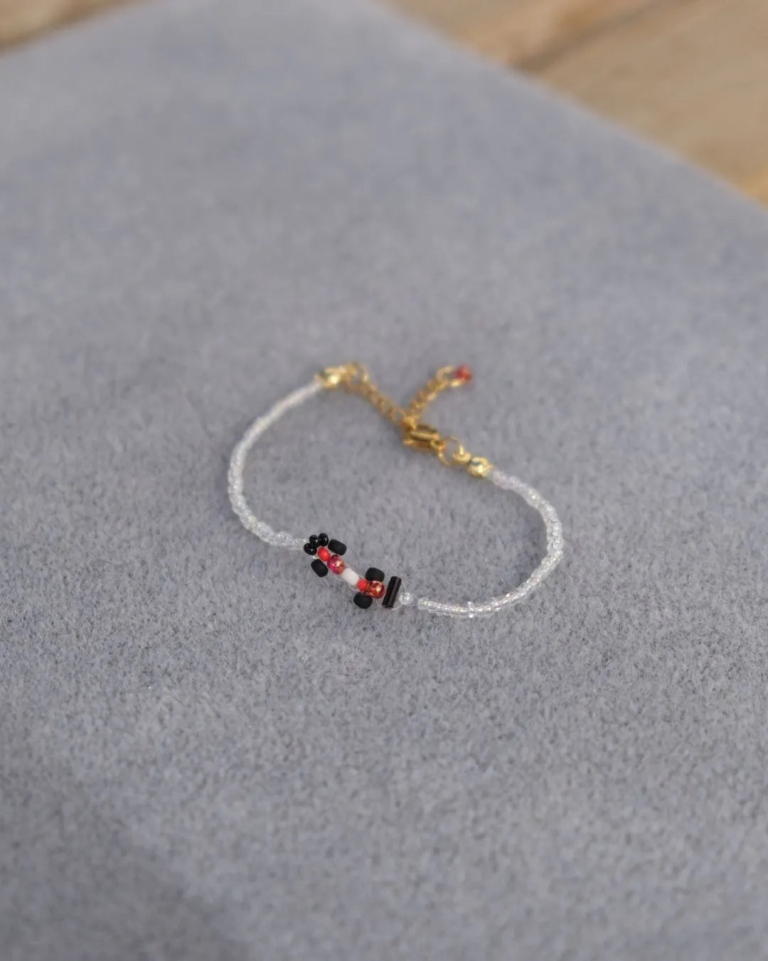 red on-track livery | ferrari-inspired race car bracelet
