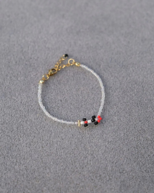 black + red 'on track' livery | haas-inspired race car bracelet