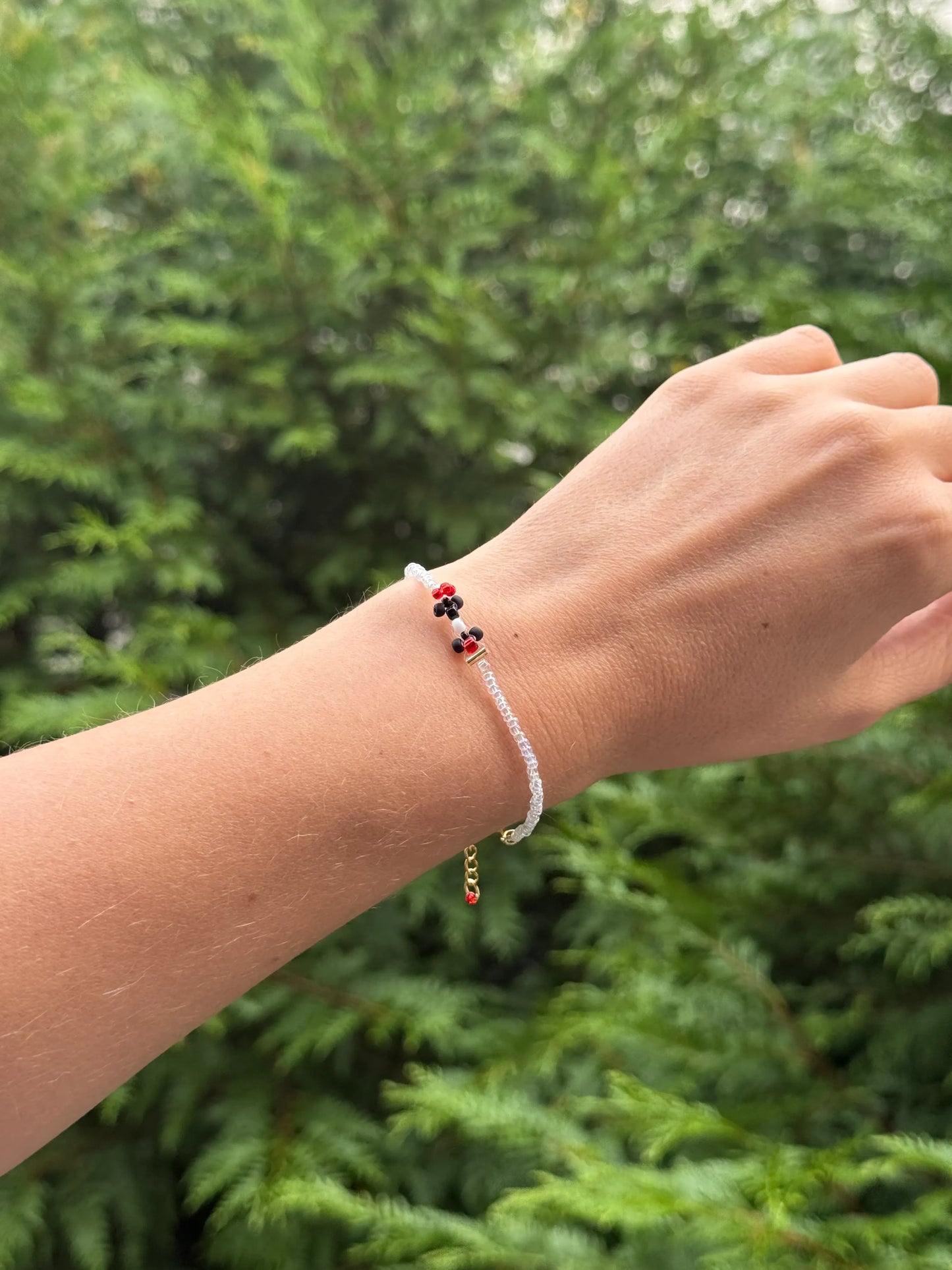 black + red 'on track' livery | haas-inspired race car bracelet