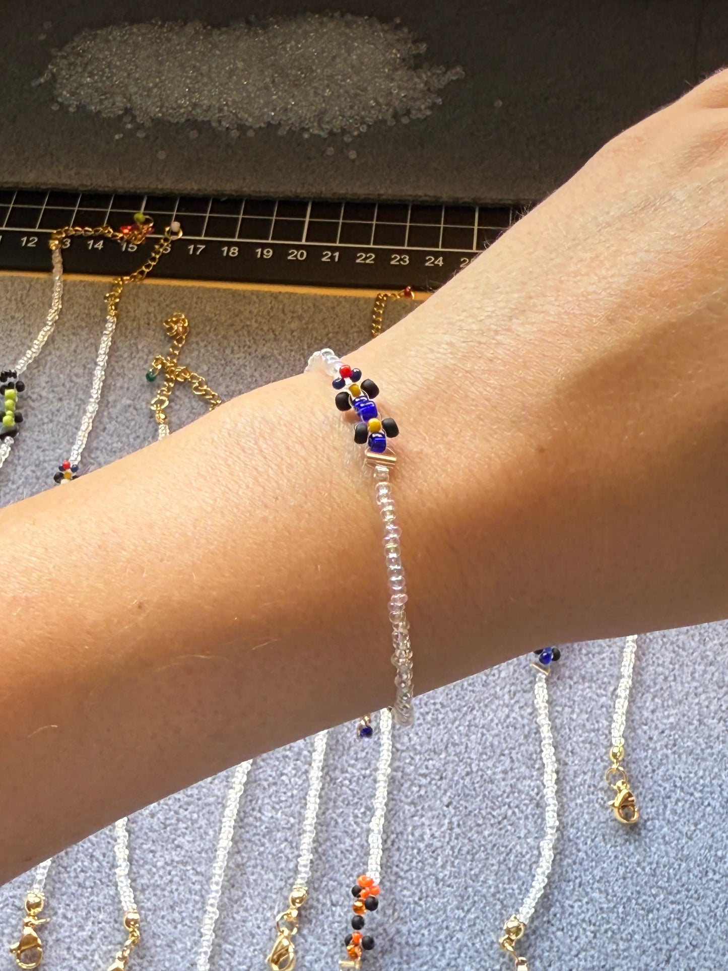dark blue 'on-track' livery | red bull-inspired race car bracelet