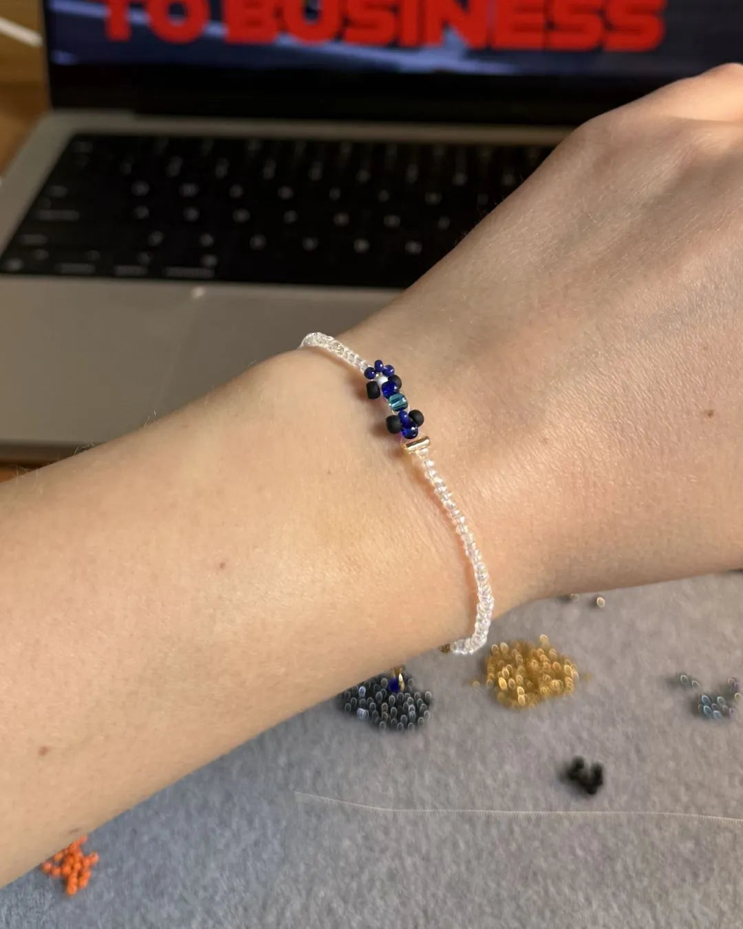 blue 'on-track' livery | williams-inspired race car bracelet